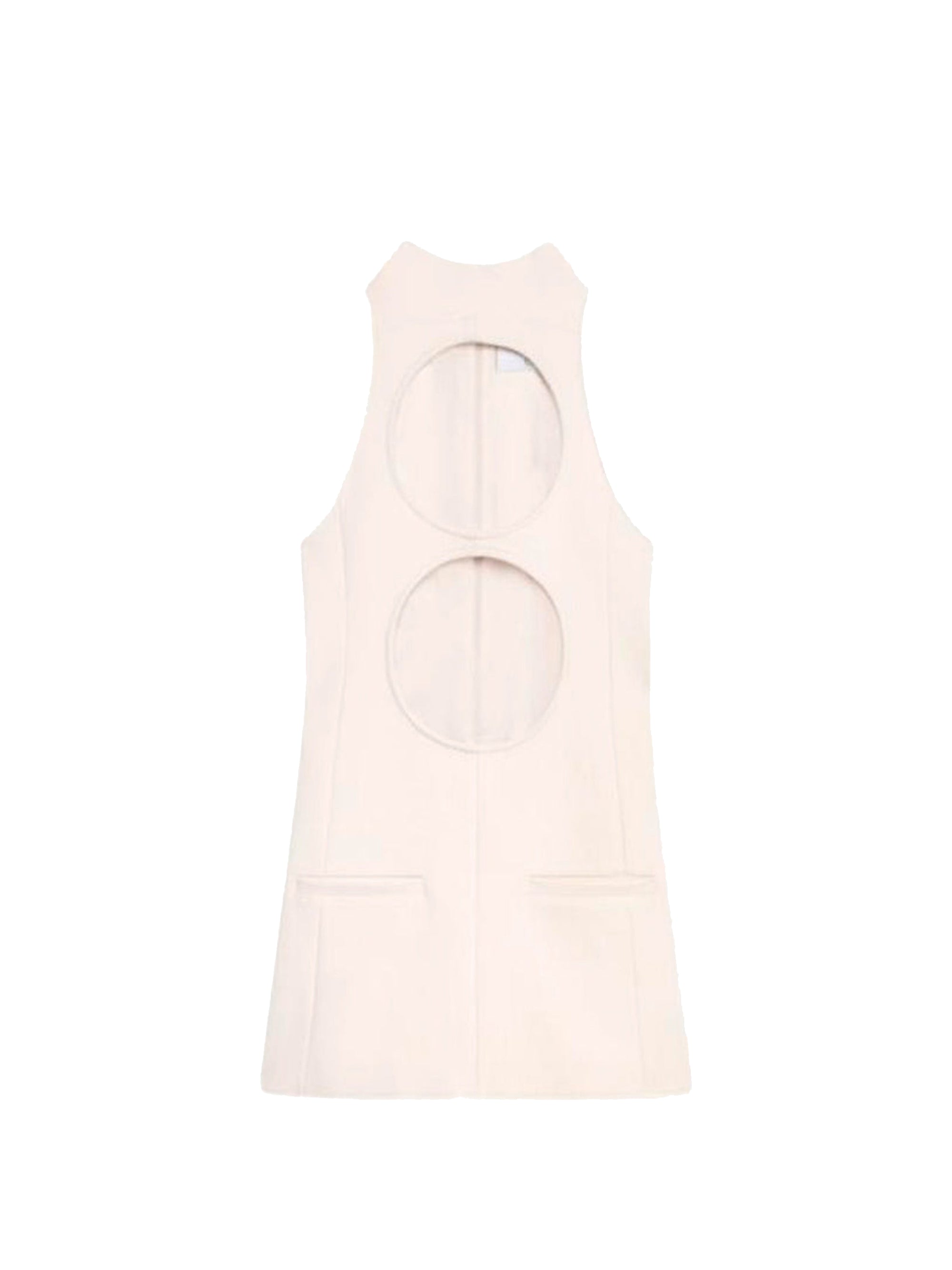 Double circle crepe Dress - Beige