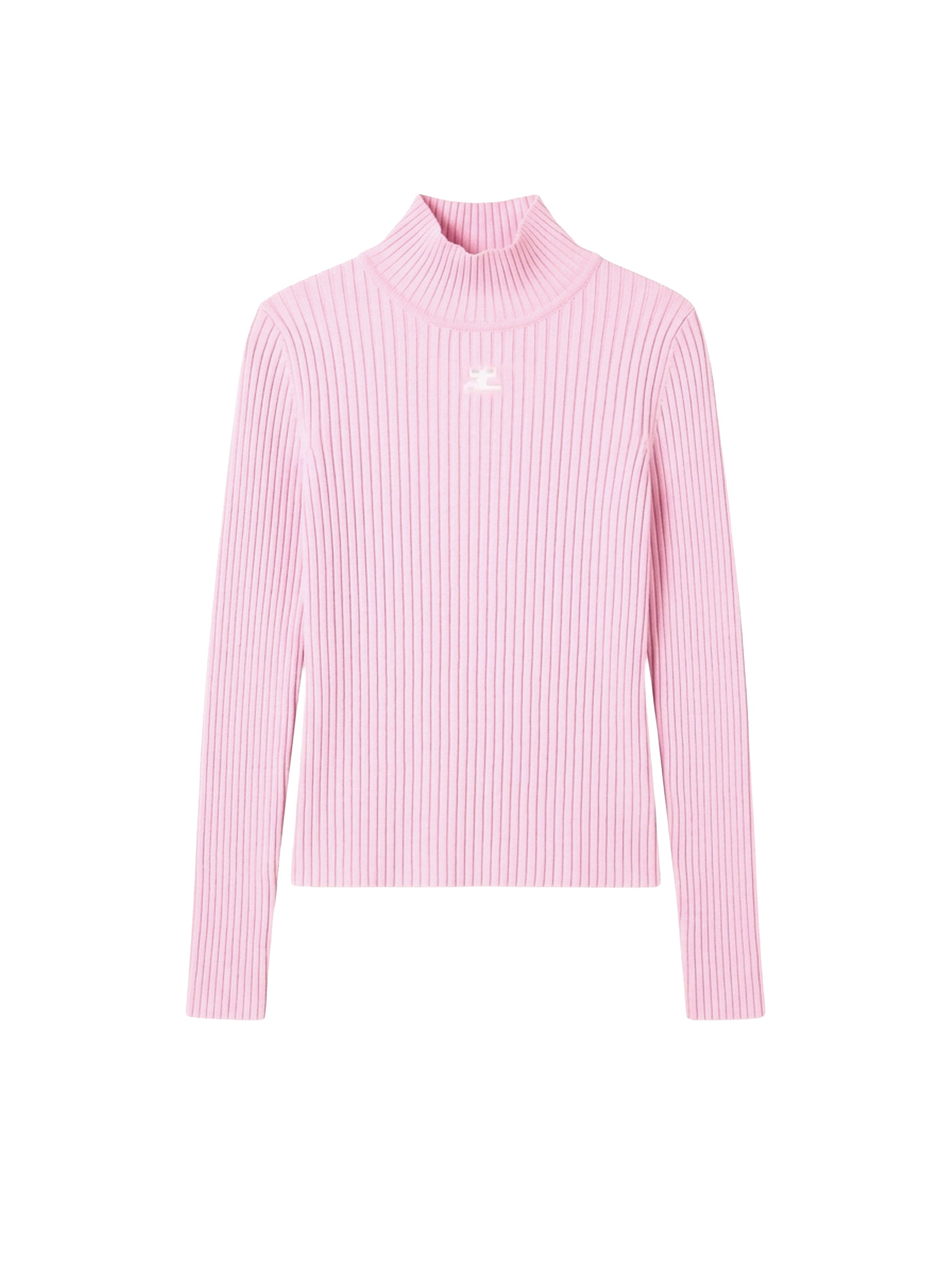 Mockneck rib knit Sweater - Pink