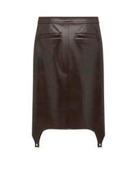Suspenders vinyl long Skirt - Brown