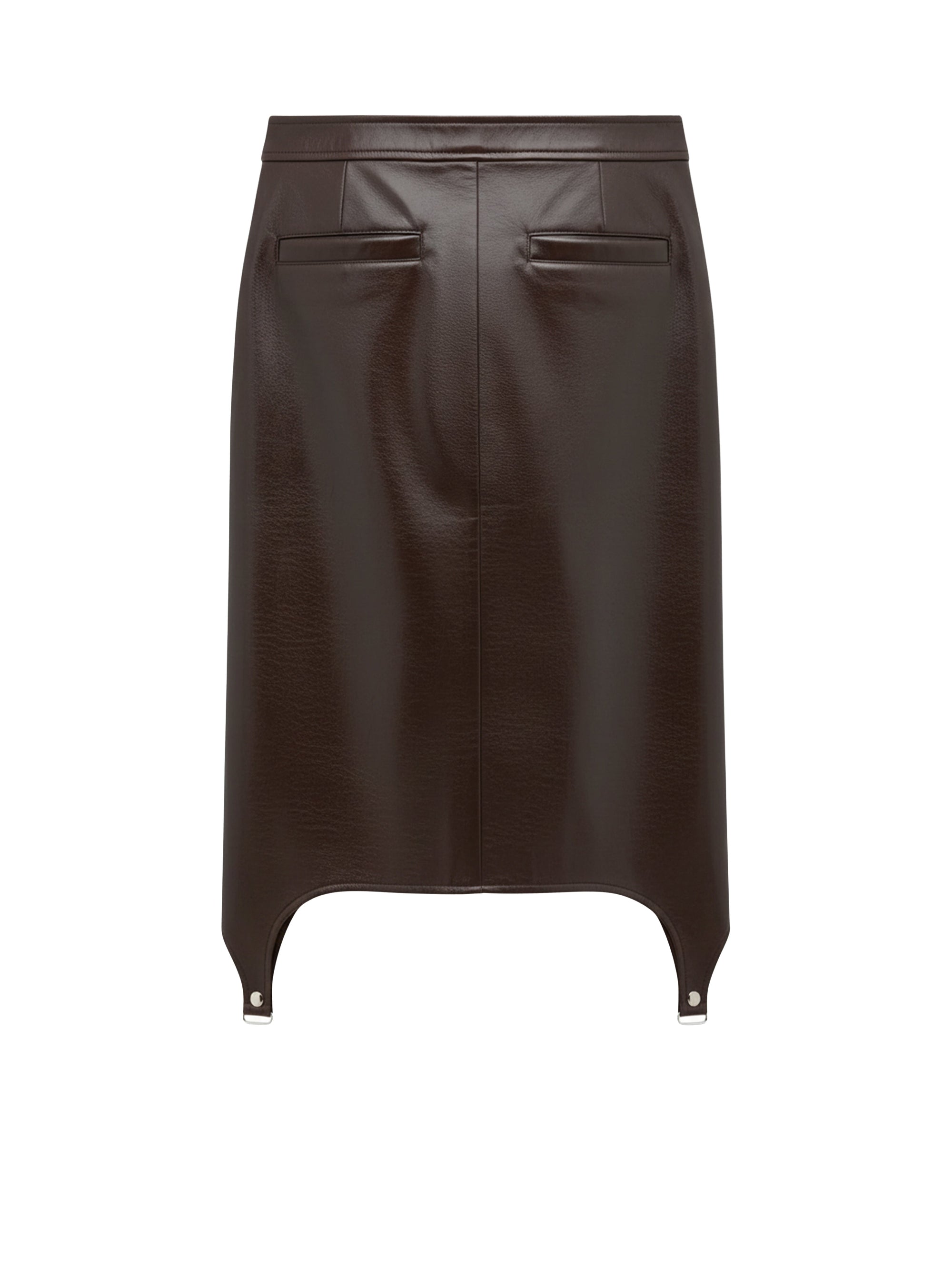 Suspenders vinyl long Skirt - Brown