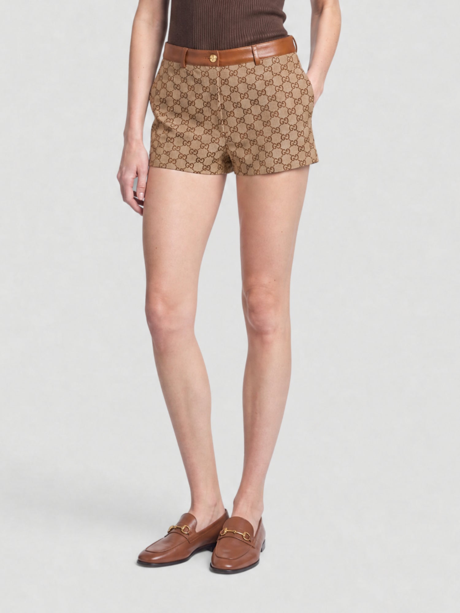 GG Canvas brown & dusty mauve Pant - Brown & Dusty Mauve