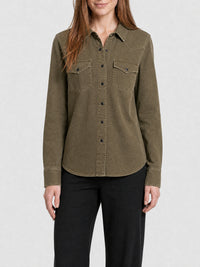 Western khaki dyeing stonewa Shirt - Khaki Dyeing Stonewa