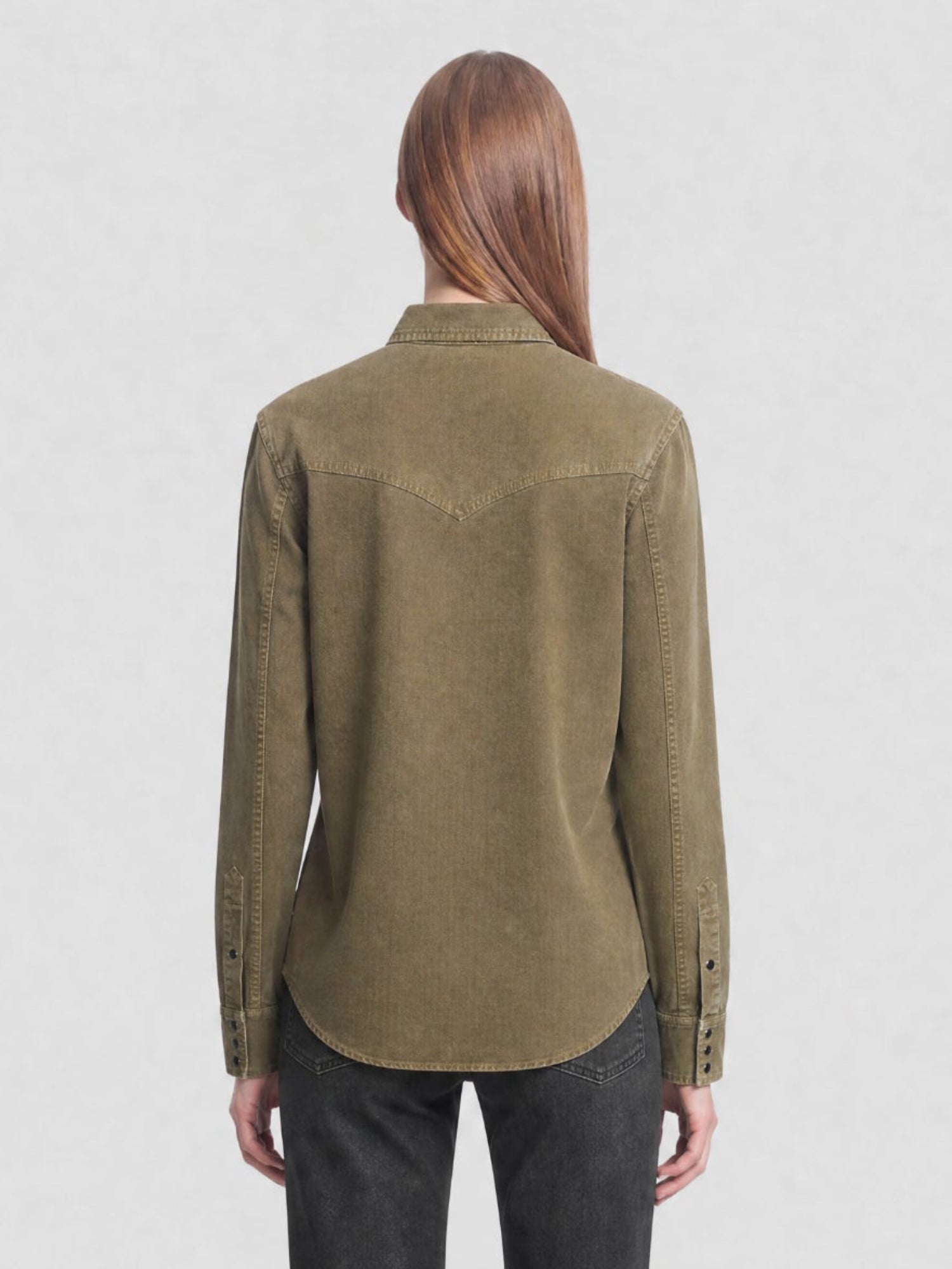 Western khaki dyeing stonewa Shirt - Khaki Dyeing Stonewa