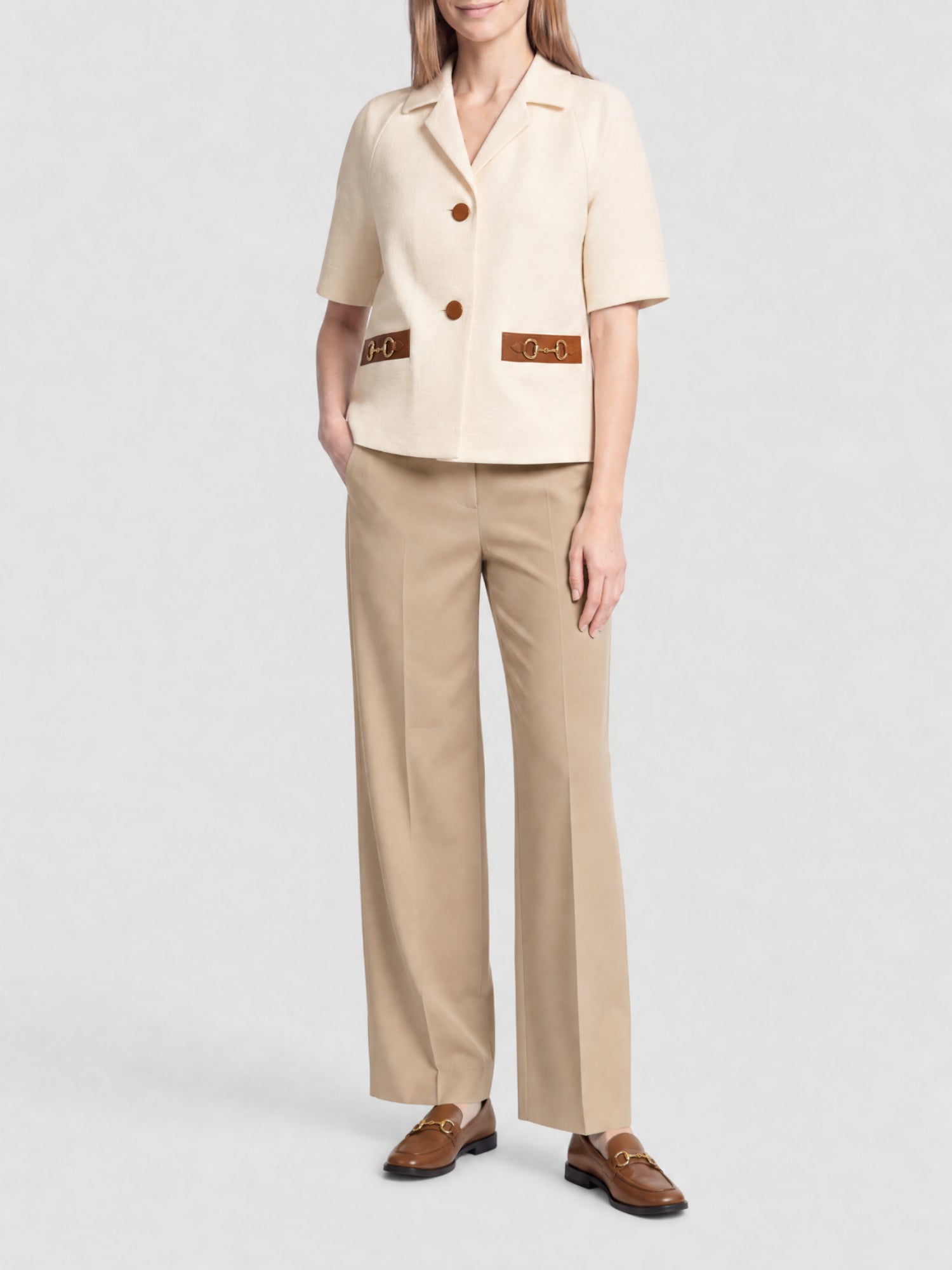 Horsebit gardenia Jacket - Gardenia