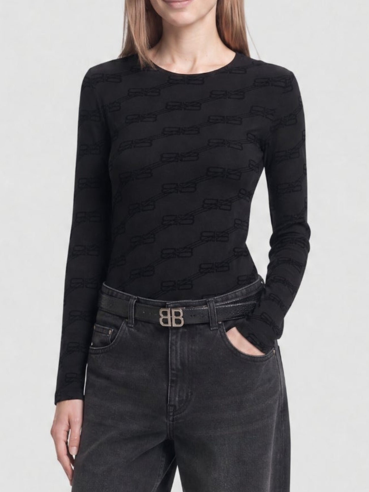 BB Monogram black Top - Black