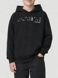 Hand-Drawn Balenciaga black & cocoa Hoodie - Black & Cocoa