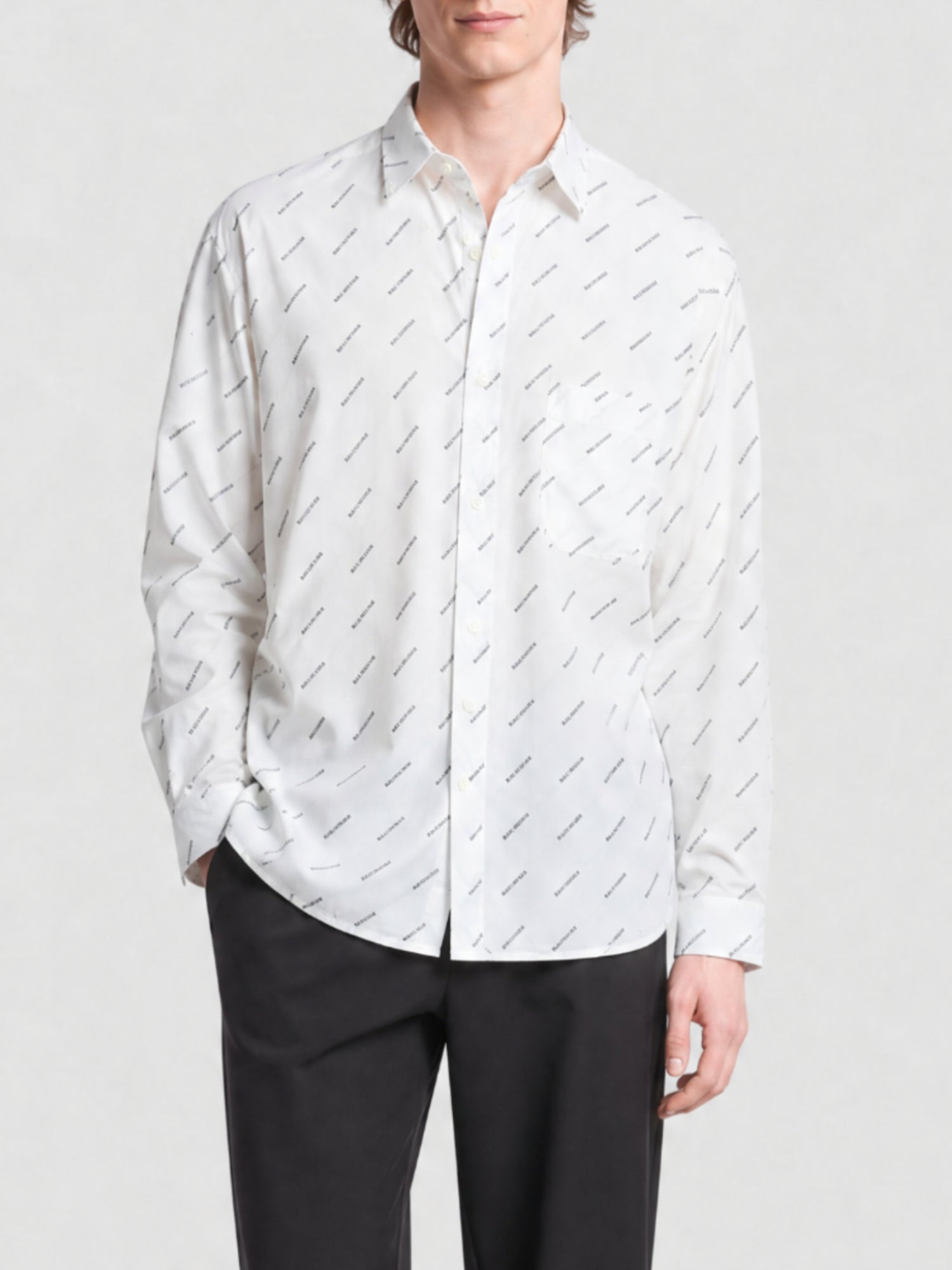 Allover Logo white & blue Shirt - White & Blue