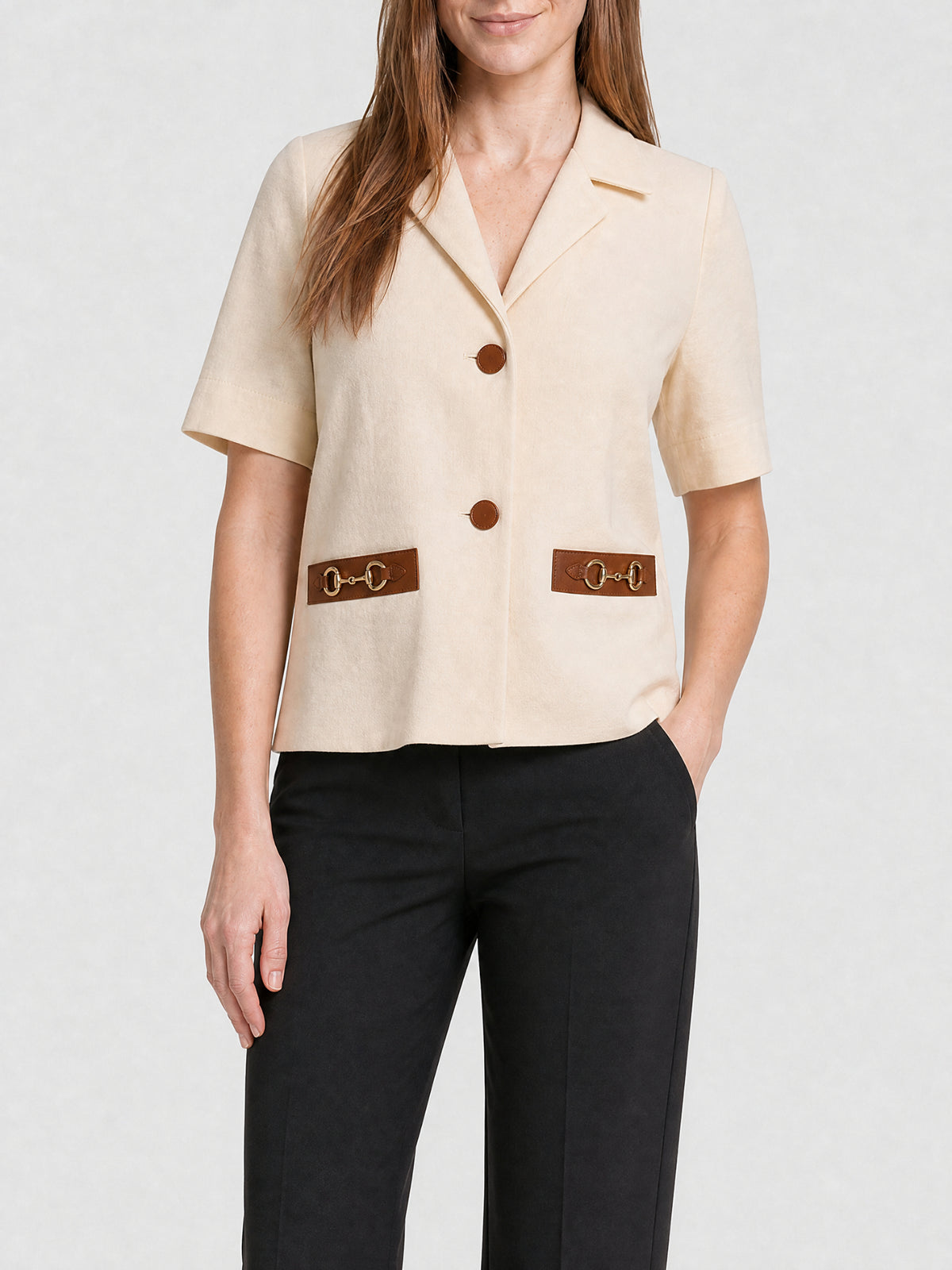 Horsebit gardenia Jacket - Gardenia